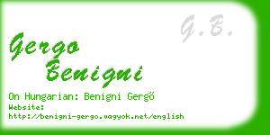 gergo benigni business card